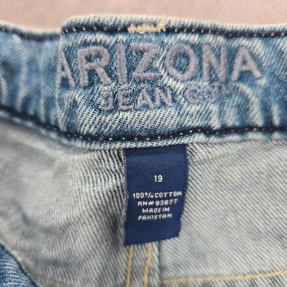 Arizona Jeans Co Blue Hi Rise Button Jeans Cotton Denim Pants Shorts Plus 19 - Picture 6 of 7